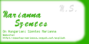 marianna szentes business card